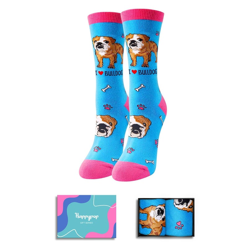 Happy Pop HAPPYPOP Funny English Bulldog Gifts - Women Pitbull Gifts, Funny English Bulldog Socks - Image 1